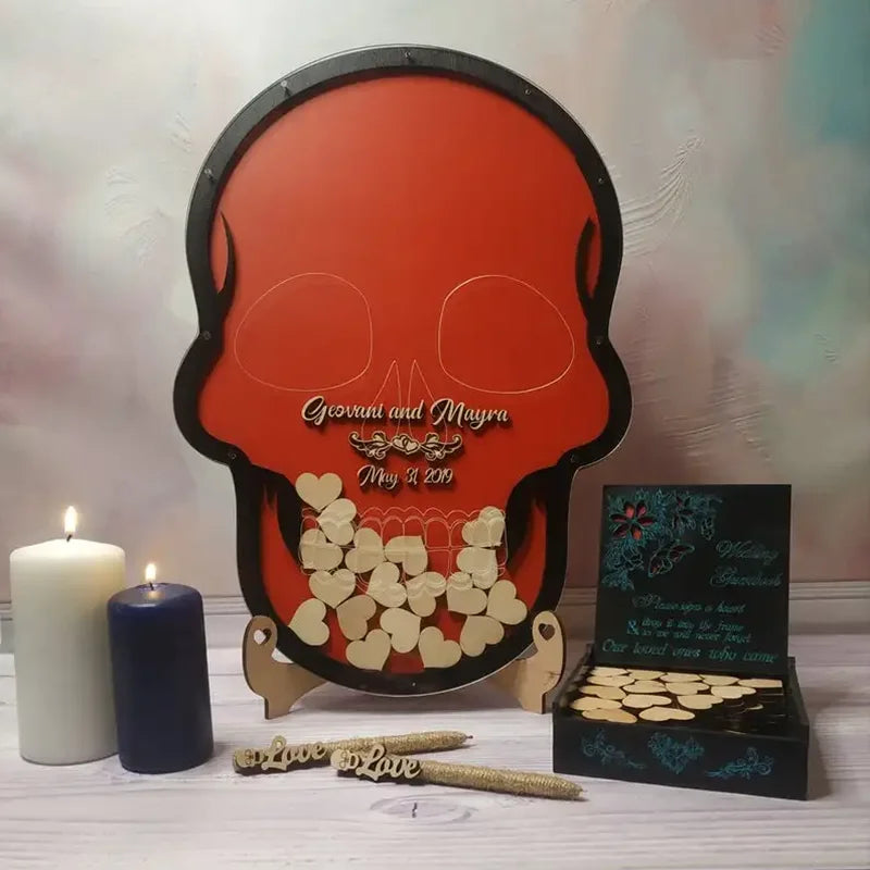 Wedding Guest Book, Alternative Guestbook, Skull Drop Box, Dia De Muertos Themed, Halloween Theme, Drop Top, Dropbox, Wedding