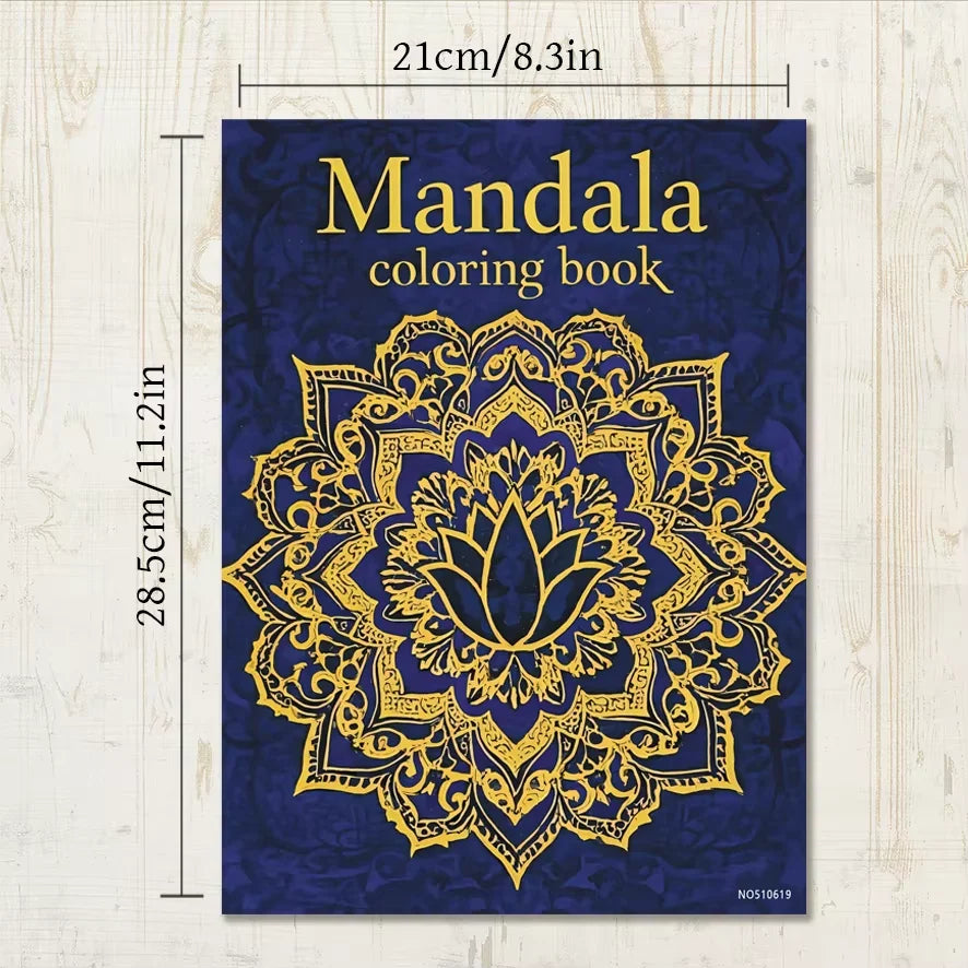 Mandala Coloring Book for Adults - 8.3x11.2 inches Stress Relief 22 Pages Art Therapy Illustrations Holiday Gift