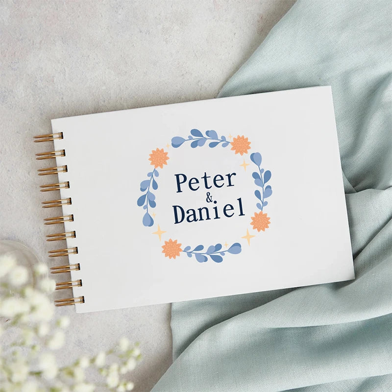 Personalized A4-A5 Guest Book for Wedding Decoration Custom Wedding Guest Book Birthday Photo Album Flower Signature Book Gifts