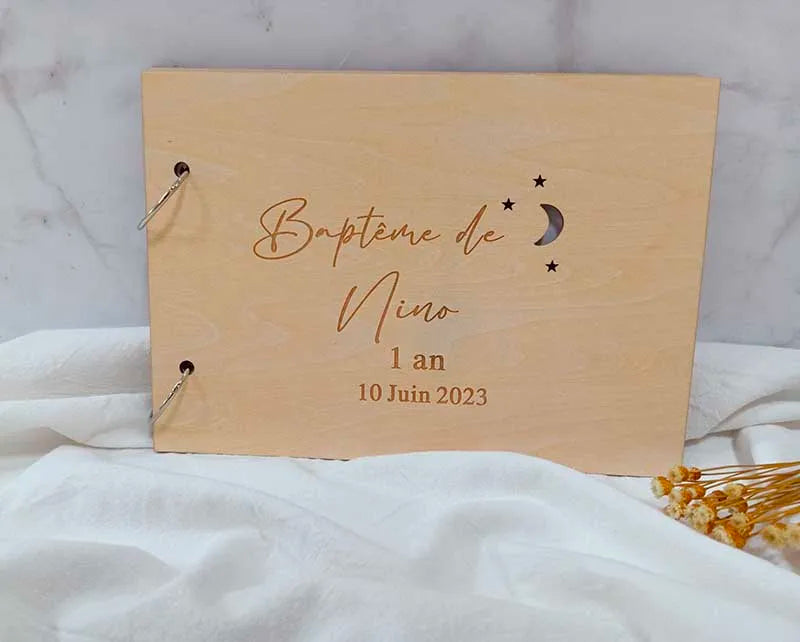 Custom Wedding Guestbook Guest Book for Wedding Baptism Communion Hollow Out Stars and Moon Simple and Romantic Wedding Supplies