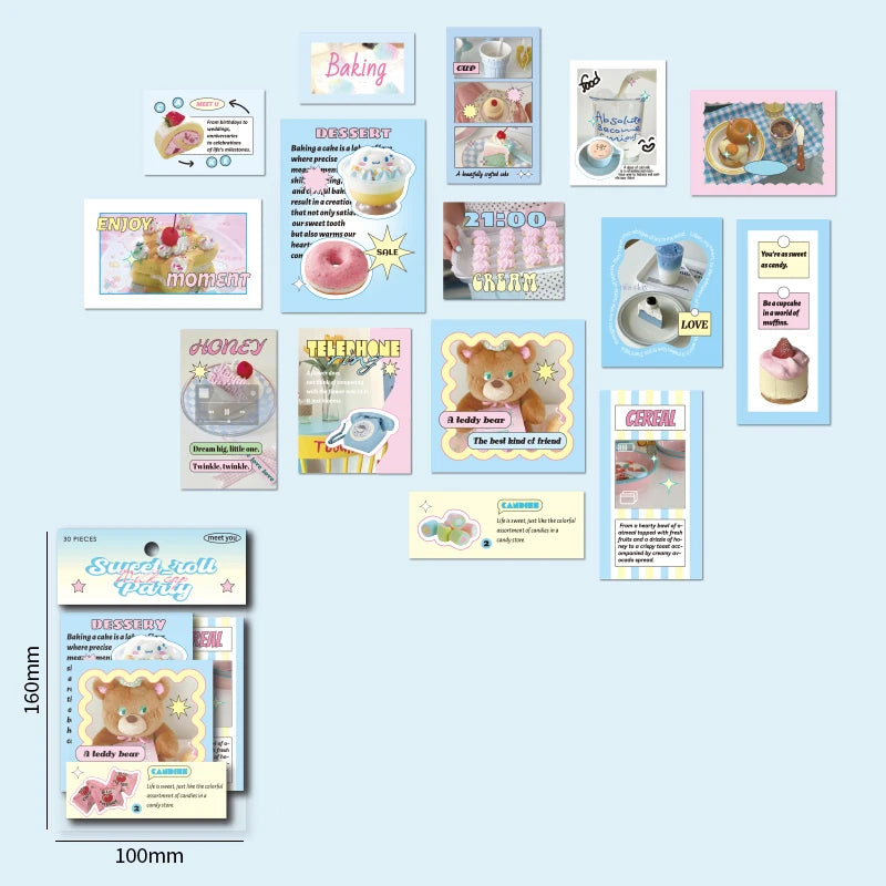 30Pcs/pack Cute Magazine Scrapbooking Stickers Book DIY Junk Journal Material Decoration Album Diary Stationery supplies