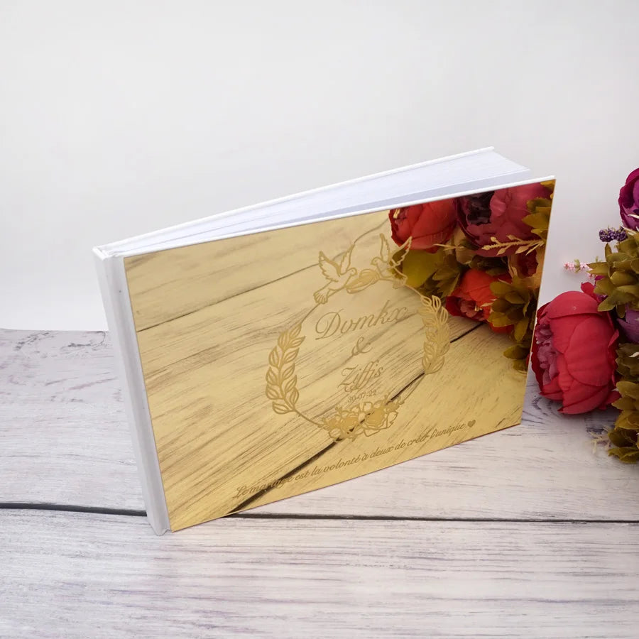 Personalized Signature Guest Book Custom Acrylic Mirror Bride & Groom Name Wedding Gift Bridal Shower Festive Party Supplies