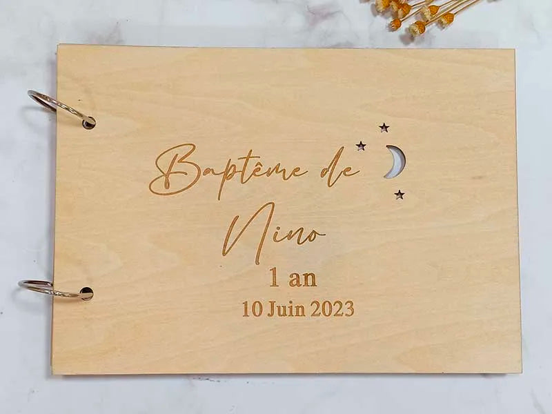 Custom Wedding Guestbook Guest Book for Wedding Baptism Communion Hollow Out Stars and Moon Simple and Romantic Wedding Supplies