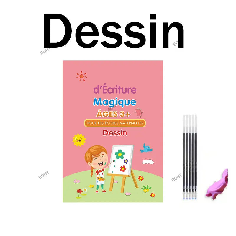 Reusable Children 3D Copybook For Calligraphy Numbers 0-10 Handwriting Copybooks Learning Math Writing Practice Book For Kids