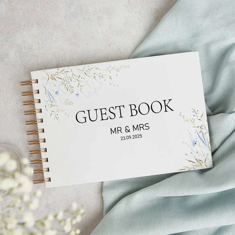 Personalized A4-A5 Guest Book for Wedding Decoration Custom Wedding Guest Book Birthday Photo Album Flower Signature Book Gifts