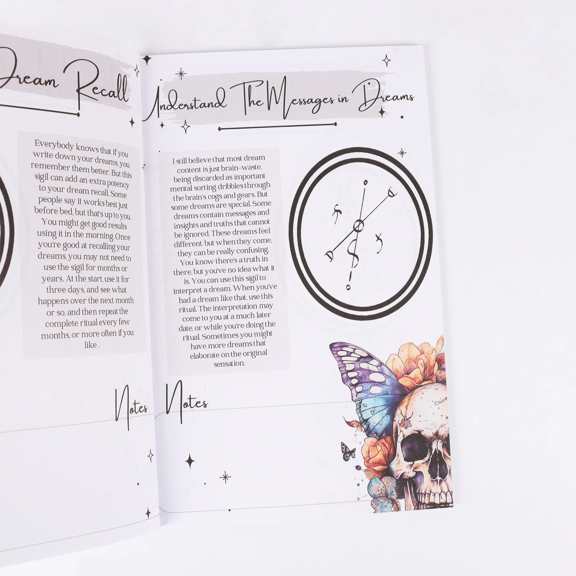 1pc Vintage Occult Grimoire - Sigils & Mystical Symbols Guide, Dark Art Ritual Book with Moons, Pentagrams & Butterfly Design