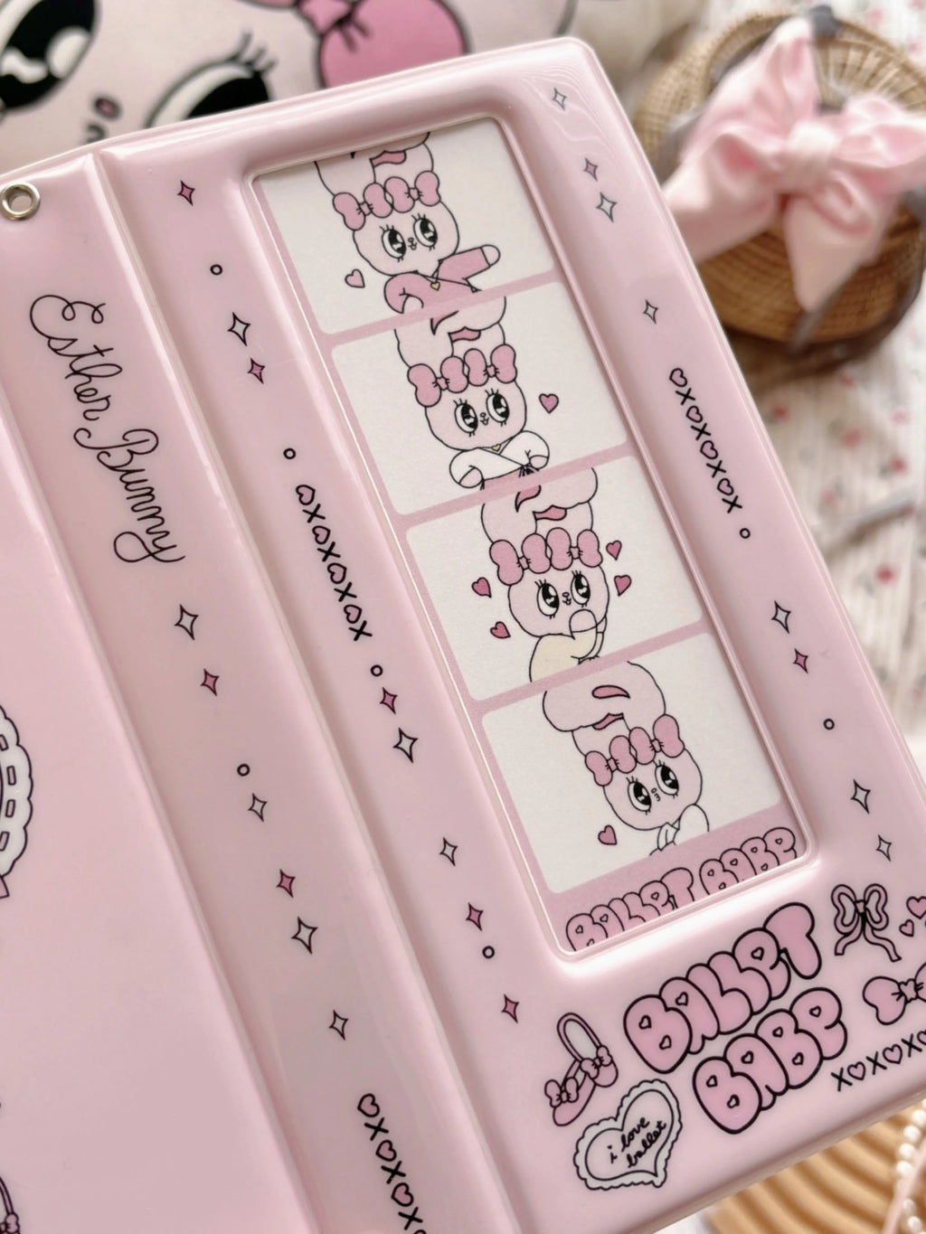 Cute Pink Photocard Holder Card Collect Book life 4 cuts Bookmarks Idol Photo Album Kpop Binder