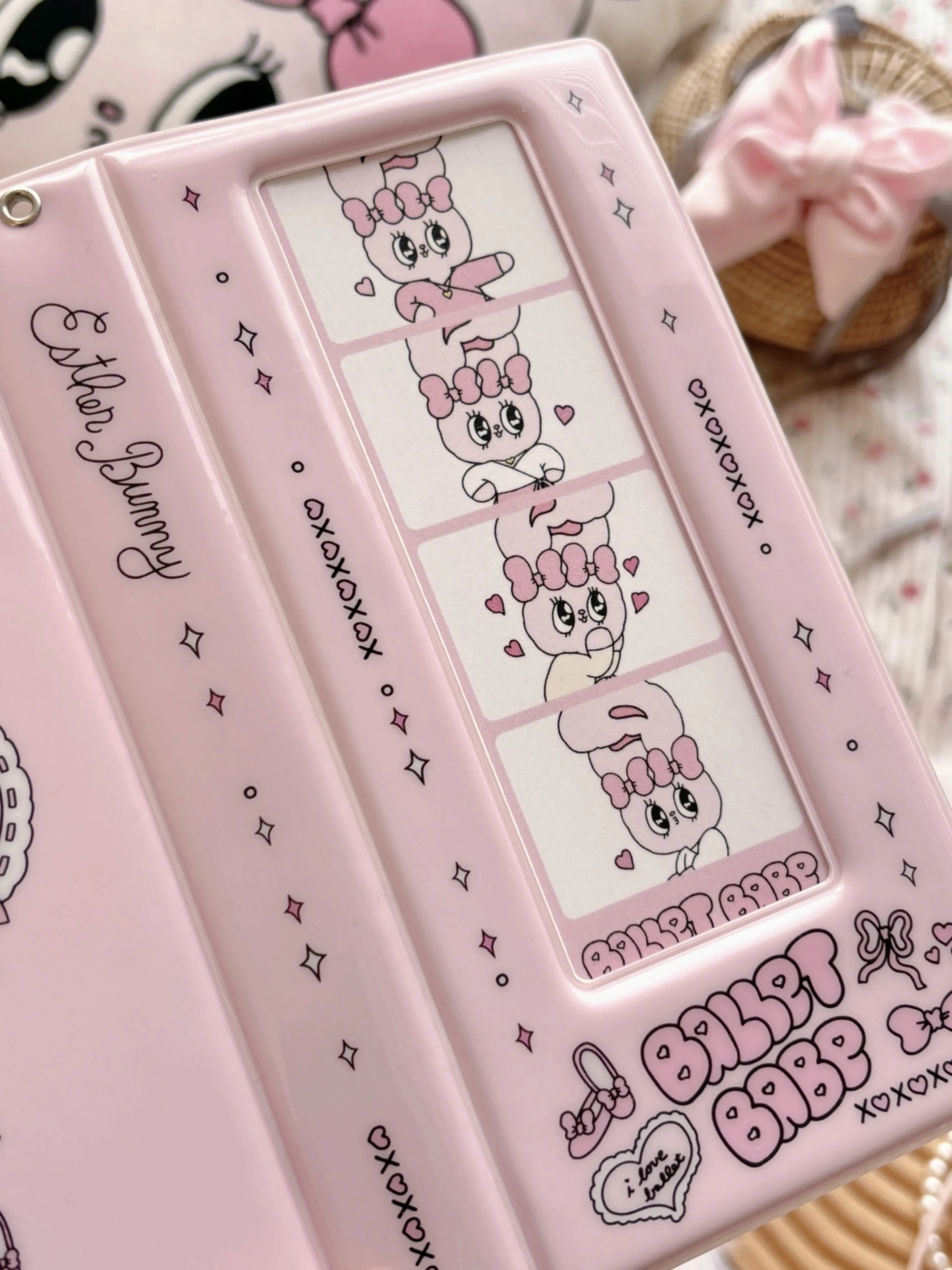 Cute Pink Photocard Holder Card Collect Book life 4 cuts Bookmarks Idol Photo Album Kpop Binder