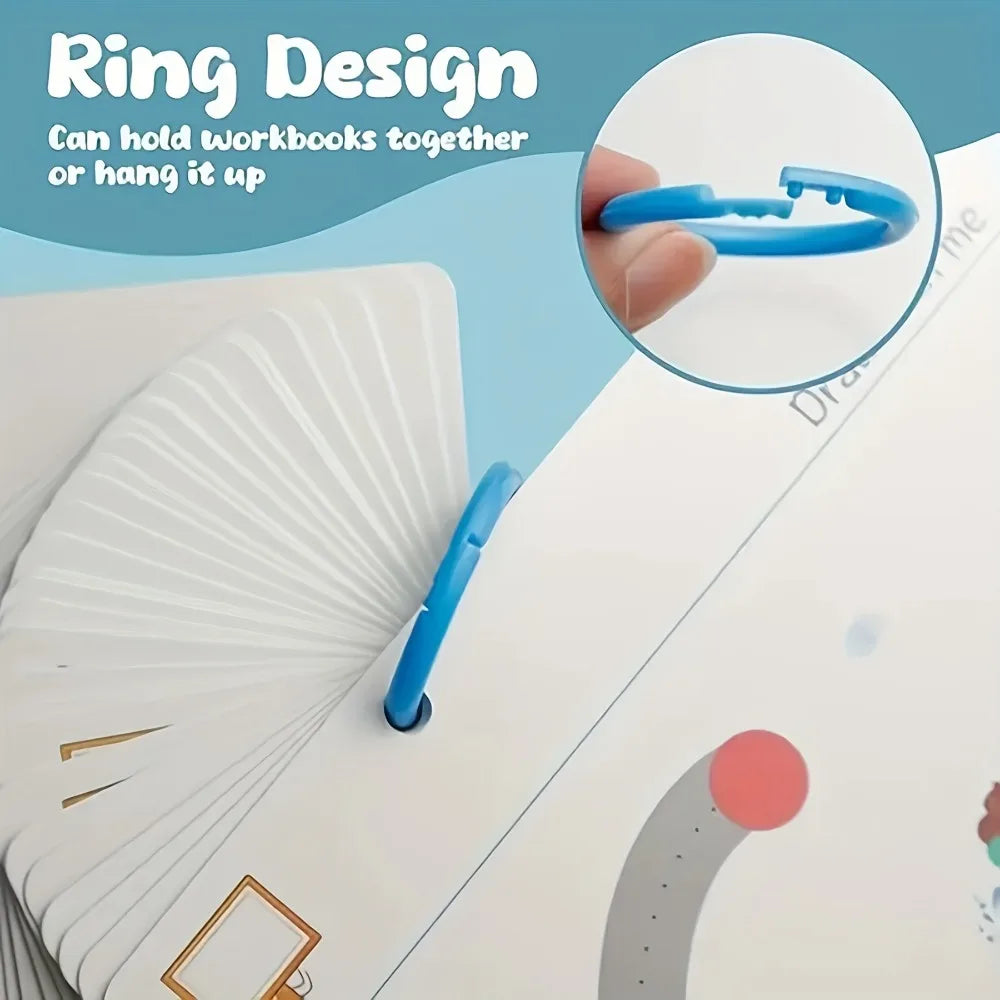 36pages Reusable Kids' Writing Book - Erasable Practice for Ages 3-6, Durable Training Workbook