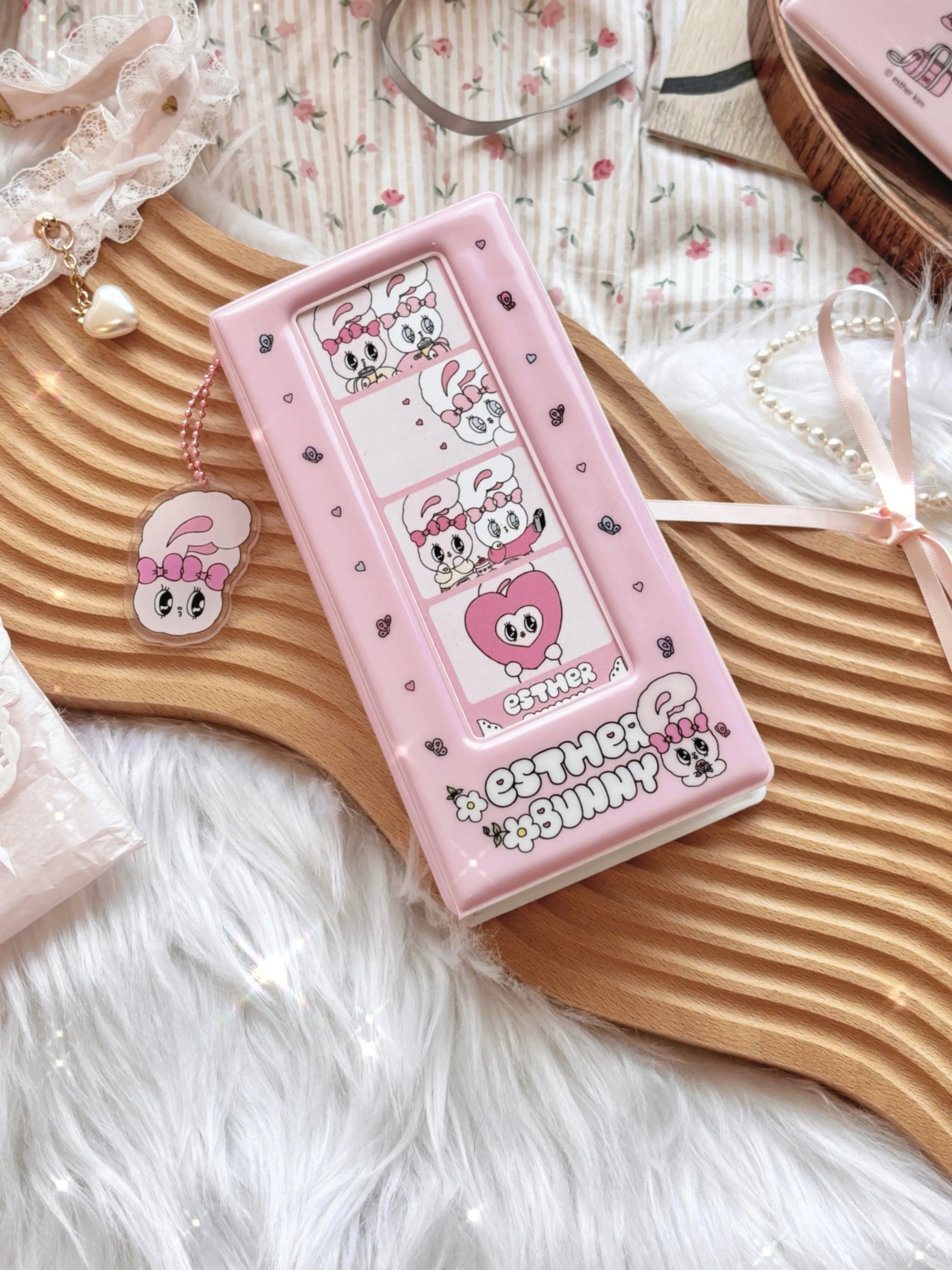 Cute Pink Photocard Holder Card Collect Book life 4 cuts Bookmarks Idol Photo Album Kpop Binder