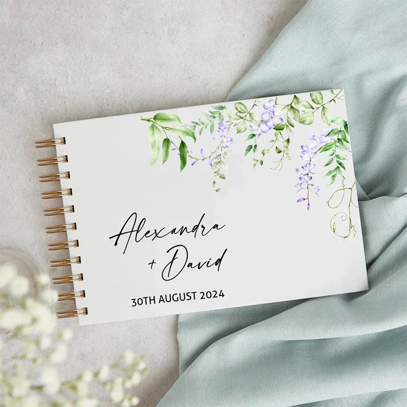 Personalized A4-A5 Guest Book for Wedding Decoration Custom Wedding Guest Book Birthday Photo Album Flower Signature Book Gifts