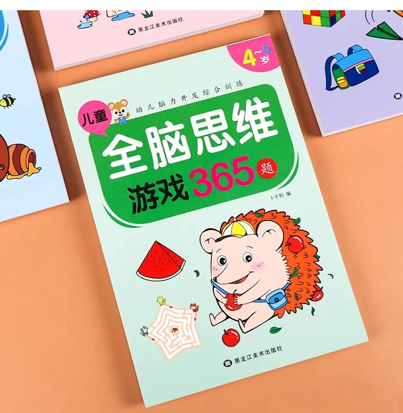 2-7 Years Mathematical Book Animals Drawing Painting Pen Control Training Kids Brain Early Education Book for Kids 365 Questions