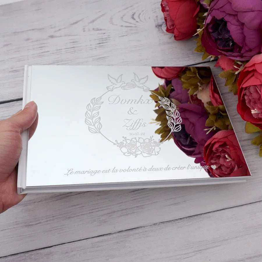 Personalized Signature Guest Book Custom Acrylic Mirror Bride & Groom Name Wedding Gift Bridal Shower Festive Party Supplies