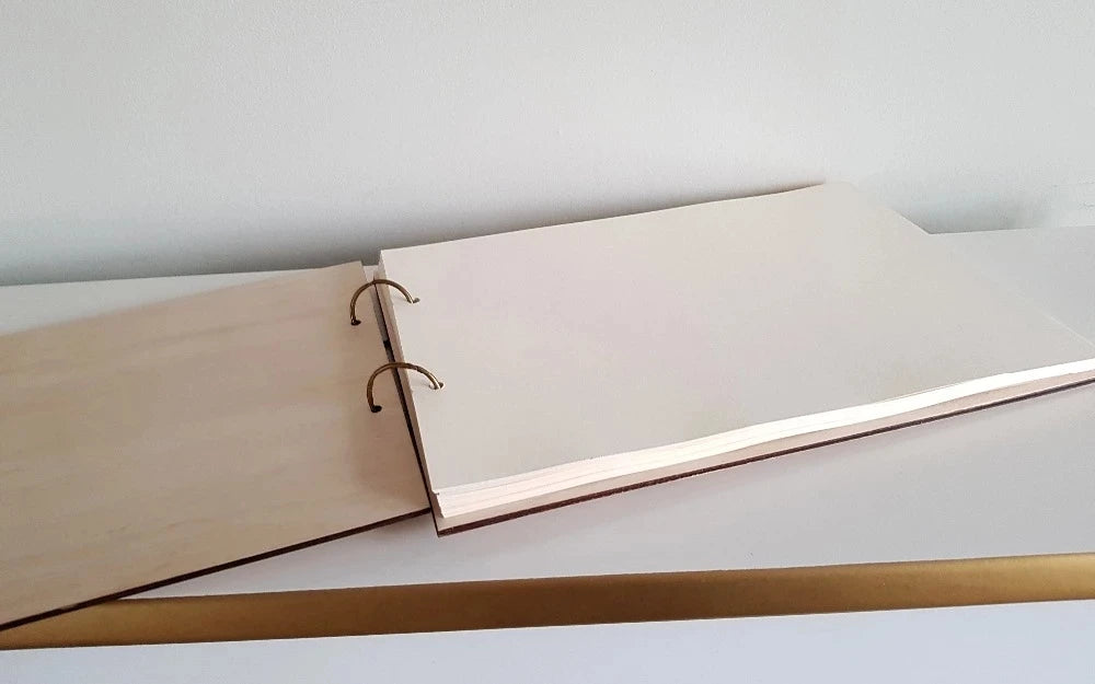 Personalized Wedding Guest Book, Wedding Photo Album Gift Custom Bride & Groom Wooden Kraft Guest Book