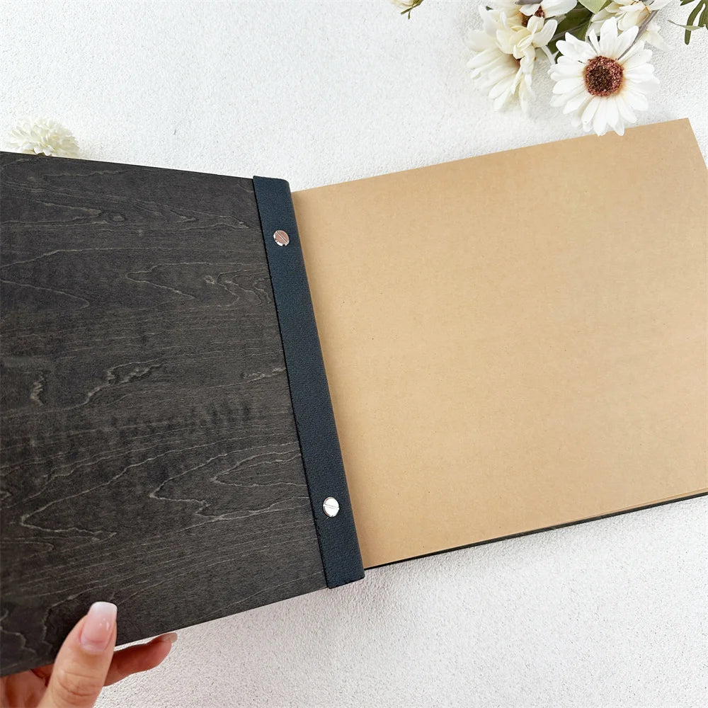 Custom Guest House Guest Book , Mountain Cabin Welcome Book, Personalized Rustic Lodge Or Hotel Wooden Signing Book,  Guest Log