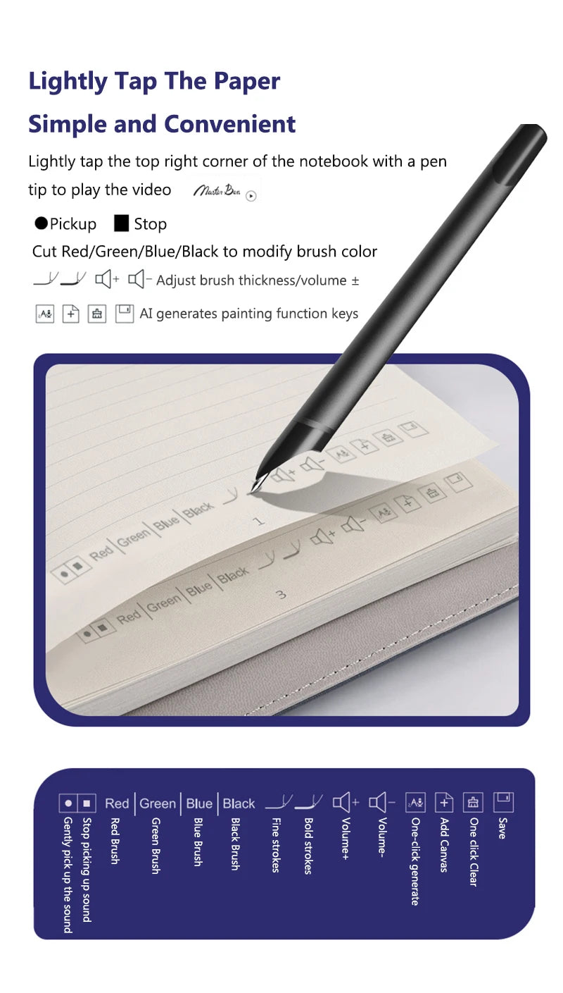 Digital Handwriting Note Book Smart Sync Pen Diary Writing Set Cloud Notebook AI,Voice Drawing Bluetooth Real-time Transmission