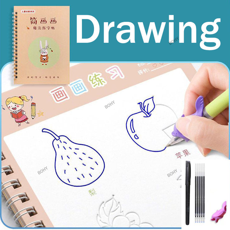 Reusable Children 3D Copybook For Calligraphy Numbers 0-10 Handwriting Copybooks Learning Math Writing Practice Book For Kids