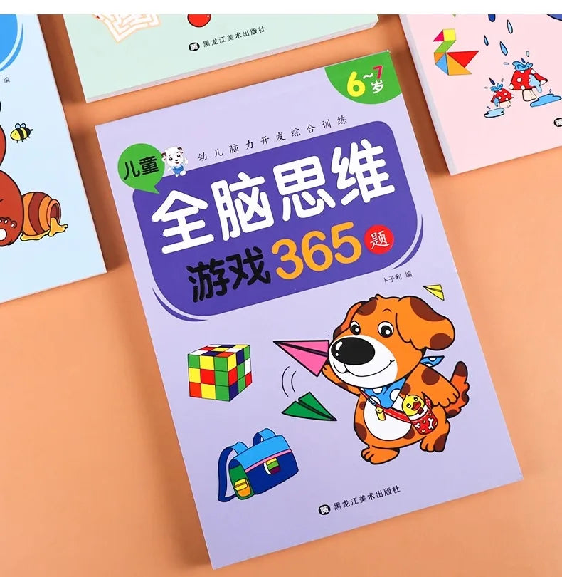 2-7 Years Mathematical Book Animals Drawing Painting Pen Control Training Kids Brain Early Education Book for Kids 365 Questions