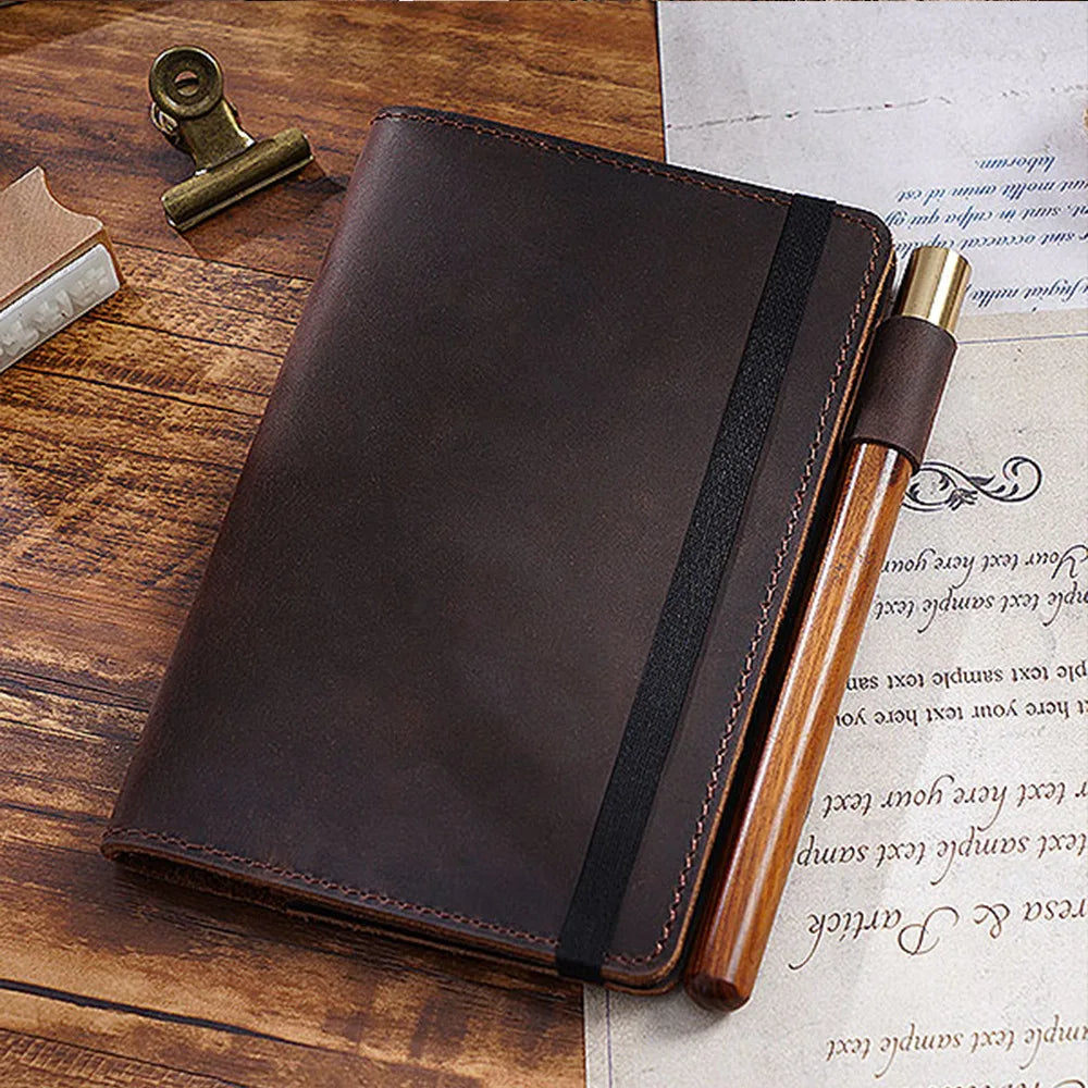 Travel Note Book Wax Thread Sewing Journal Genuine Leather Notebook Handmade DIY  Men Women Exquisite Gift Retro Durable Planner