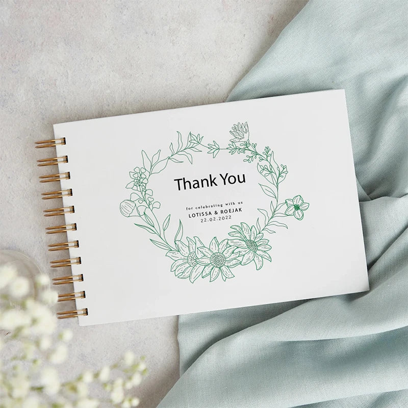 Personalized A4-A5 Guest Book for Wedding Decoration Custom Wedding Guest Book Birthday Photo Album Flower Signature Book Gifts