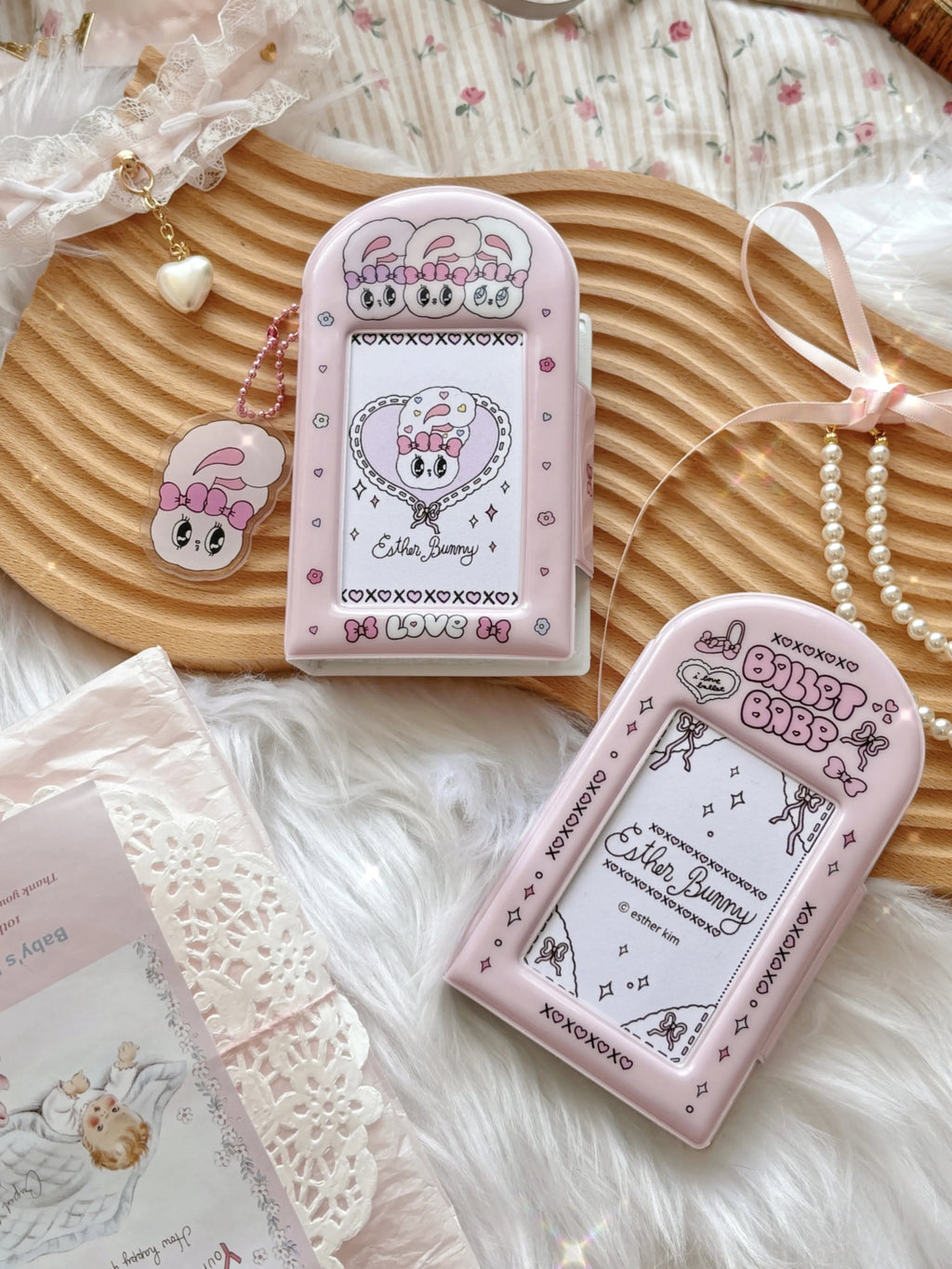 Cute Pink Photocard Holder Card Collect Book life 4 cuts Bookmarks Idol Photo Album Kpop Binder