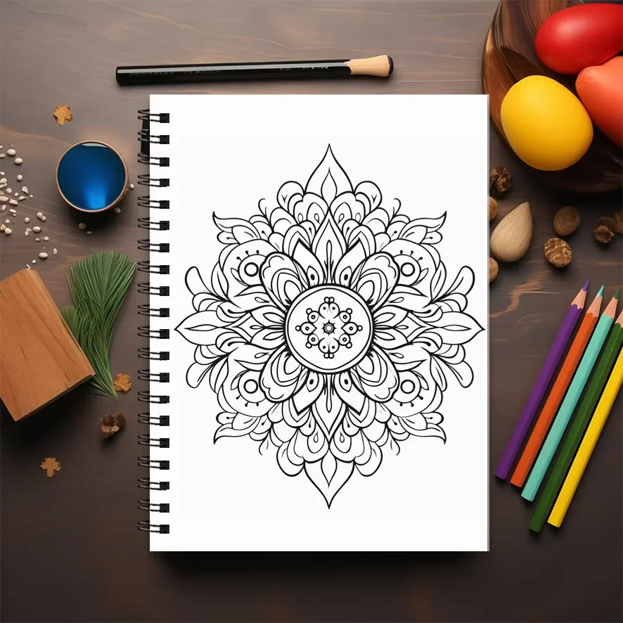 Mandala Coloring Book for Adults - 8.3x11.2 inches Stress Relief 22 Pages Art Therapy Illustrations Holiday Gift