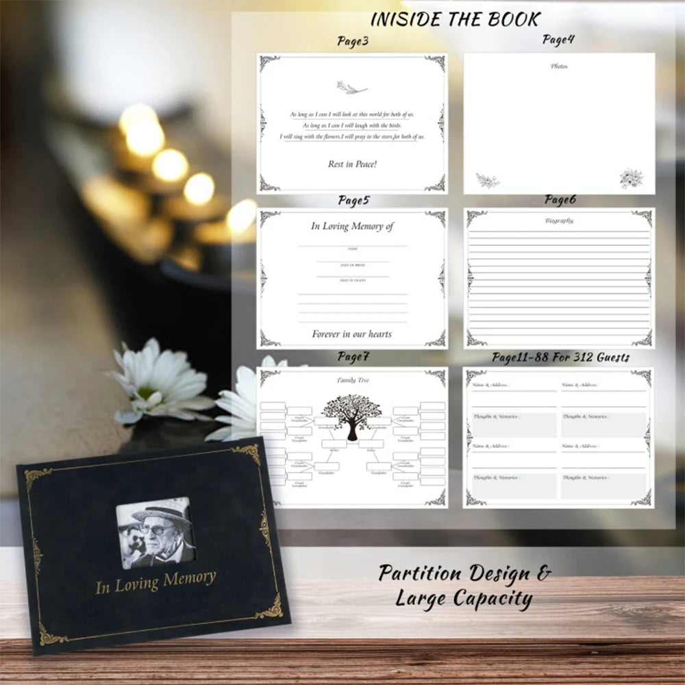 Funeral guest book Signature Funeral reception sign-in book Souvenir photo album Birthday Anniversary Love memorial service