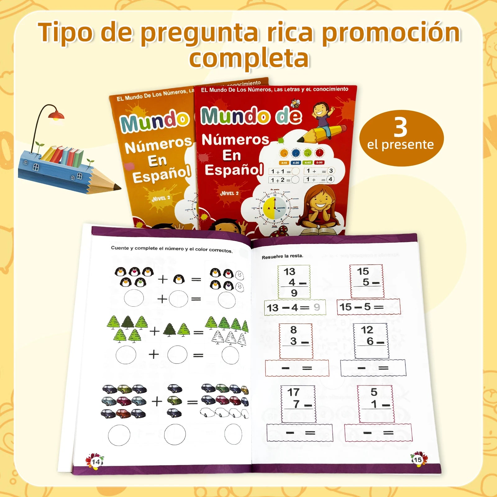 Spanish Children's Math Workbook Addition And Subtraction Oral Arithmetic Book 5-8 Years Old Primary School School Supplies