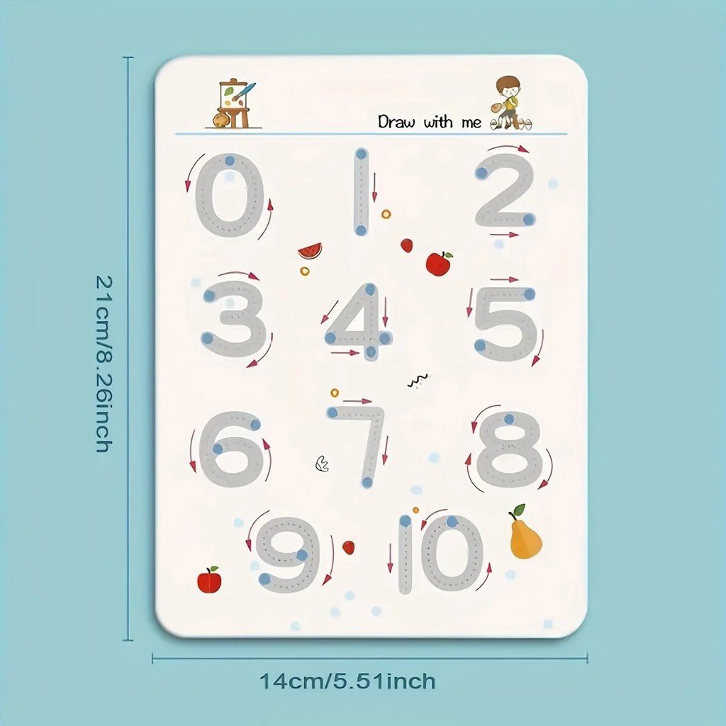 36pages Reusable Kids' Writing Book - Erasable Practice for Ages 3-6, Durable Training Workbook