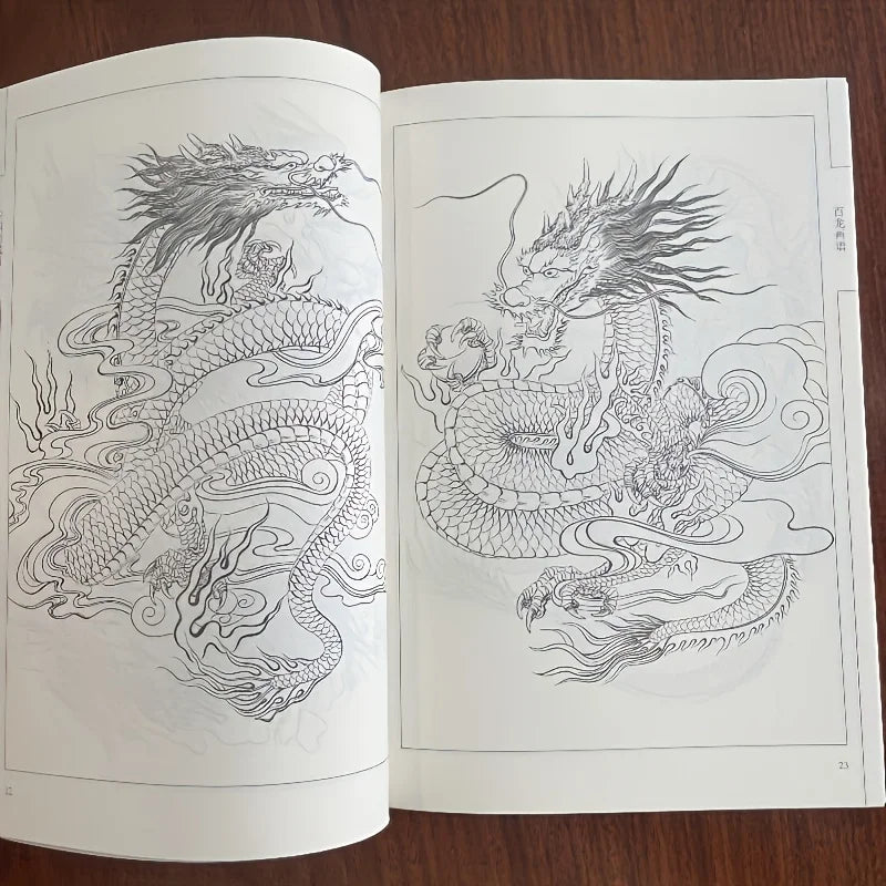 Coloring Book for Adults and Teens Featuring  with Easy and Simple Designs for Relaxation Chinese painting sketch