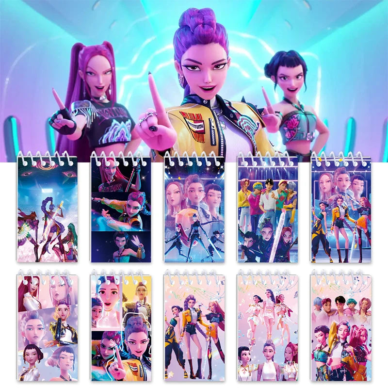 Kpop DDemon Hunter Notebook Acrylic Loose Leaf A7 Notebook Creative Rumi Mira Zoey Saja Cartoon DIY Notebook Student Stationery