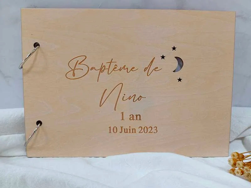 Custom Wedding Guestbook Guest Book for Wedding Baptism Communion Hollow Out Stars and Moon Simple and Romantic Wedding Supplies