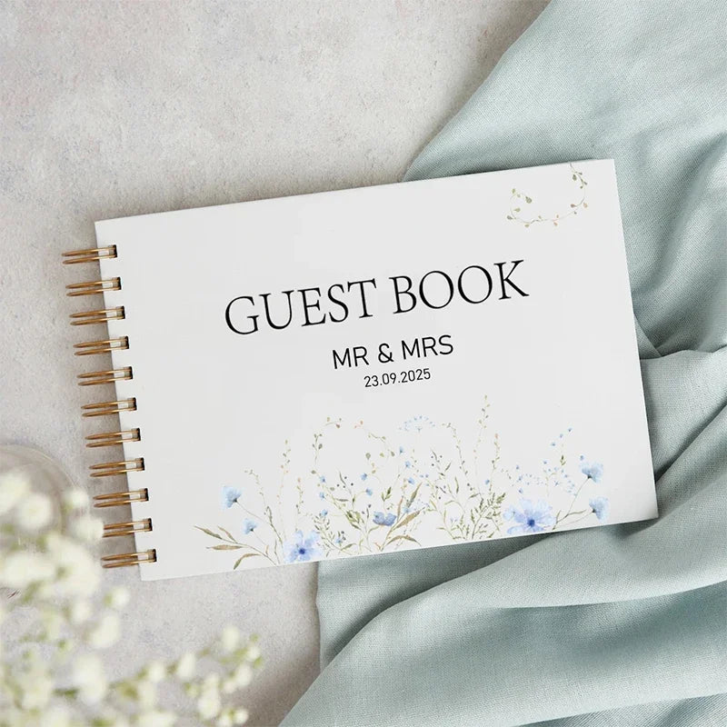Personalized A4-A5 Guest Book for Wedding Decoration Custom Wedding Guest Book Birthday Photo Album Flower Signature Book Gifts