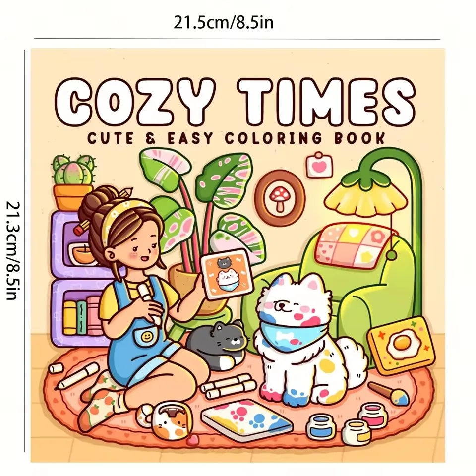 Adult Coloring Book Relaxation - Cute & Easy Designs for Stress Relief, Perfect Gift for Women, Birthday Party Favors