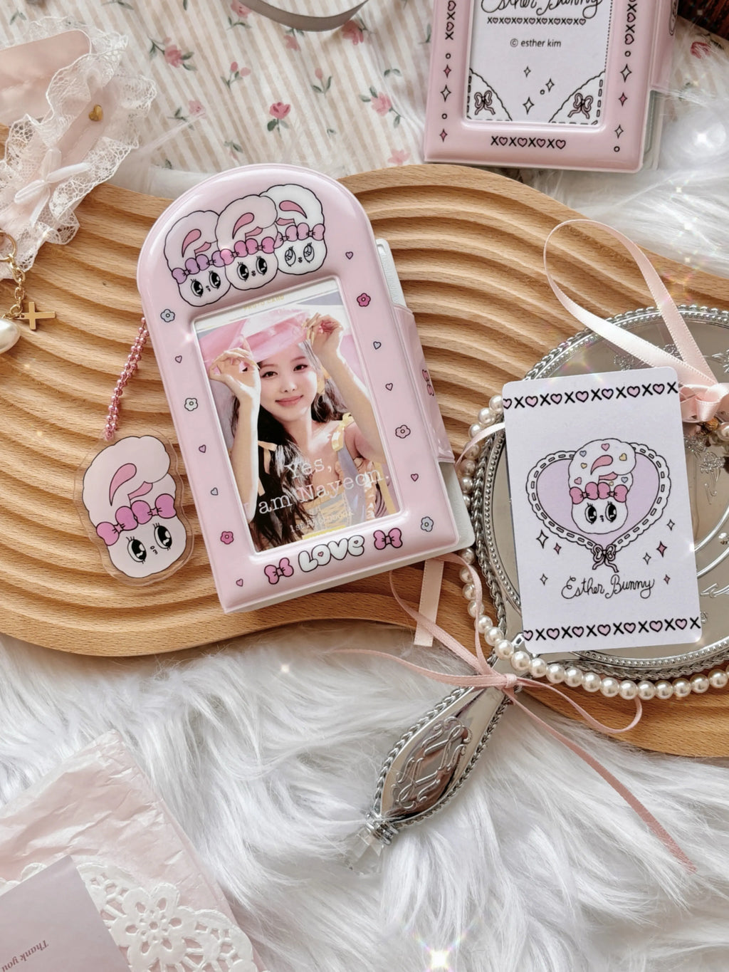 Cute Pink Photocard Holder Card Collect Book life 4 cuts Bookmarks Idol Photo Album Kpop Binder