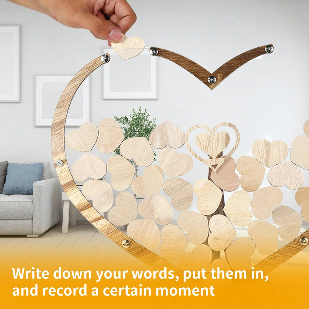 Wedding Guest Book Drop Heart-shape Guest Book Transparent Wedding Love Acrylic Guest Book Personalized Name Signature Drop Box