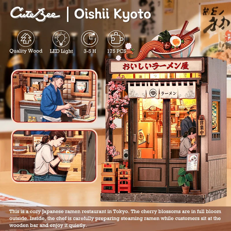 CUTEBEE DIY Book Nook Wooden Dollhouse Miniature 3D Bookshelf Insert for Christmas Birthday Gift Unique Home Decor for Adults