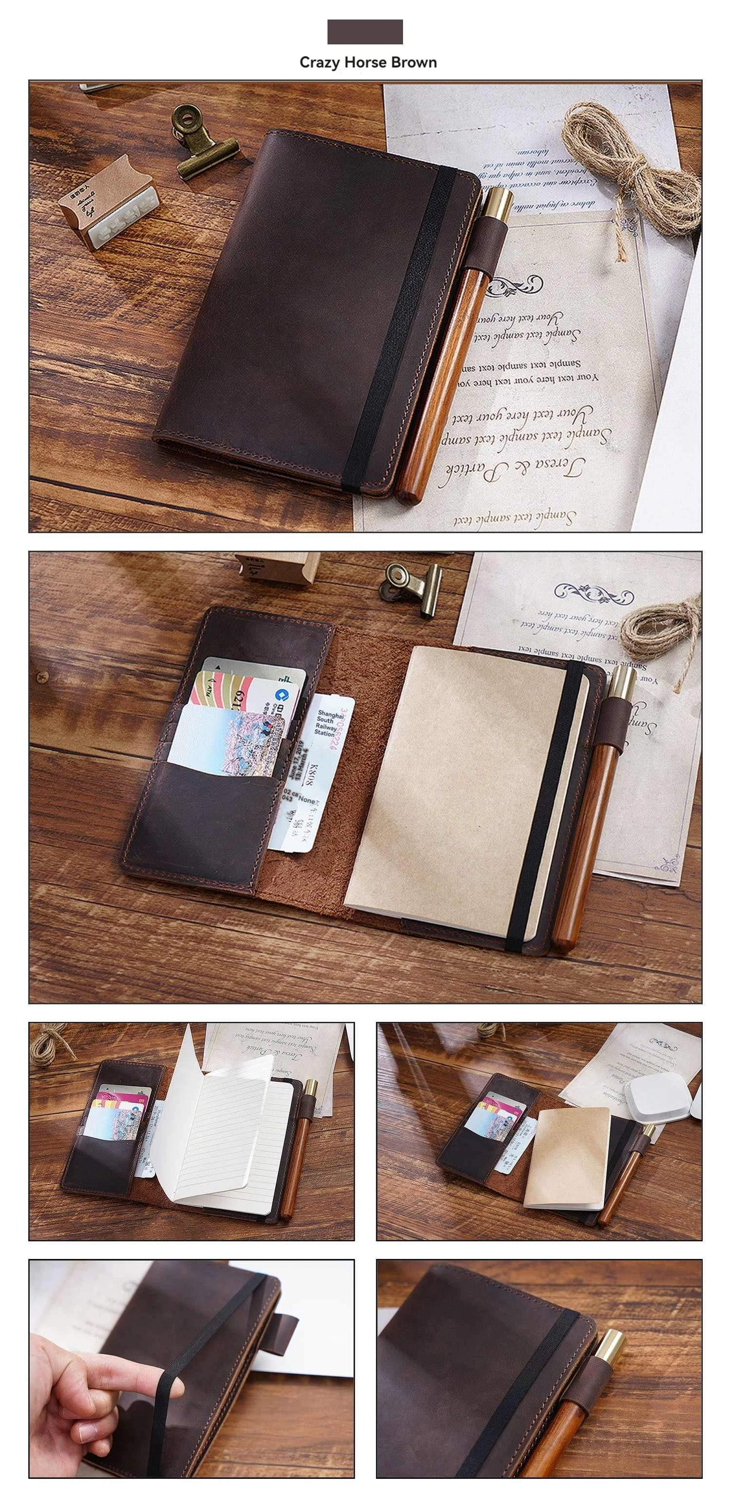 Travel Note Book Wax Thread Sewing Journal Genuine Leather Notebook Handmade DIY  Men Women Exquisite Gift Retro Durable Planner