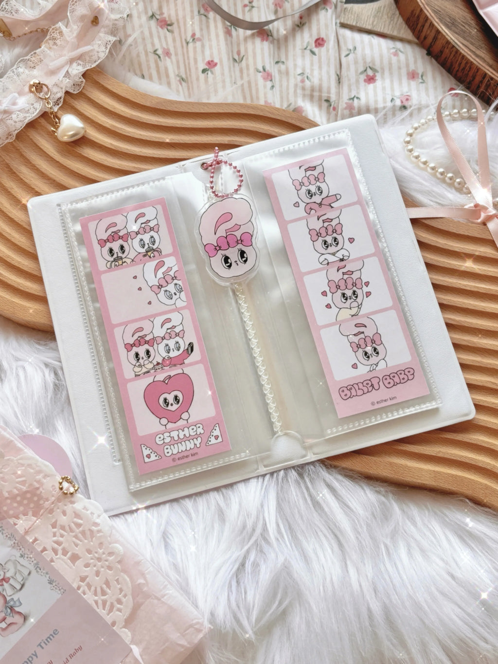 Cute Pink Photocard Holder Card Collect Book life 4 cuts Bookmarks Idol Photo Album Kpop Binder