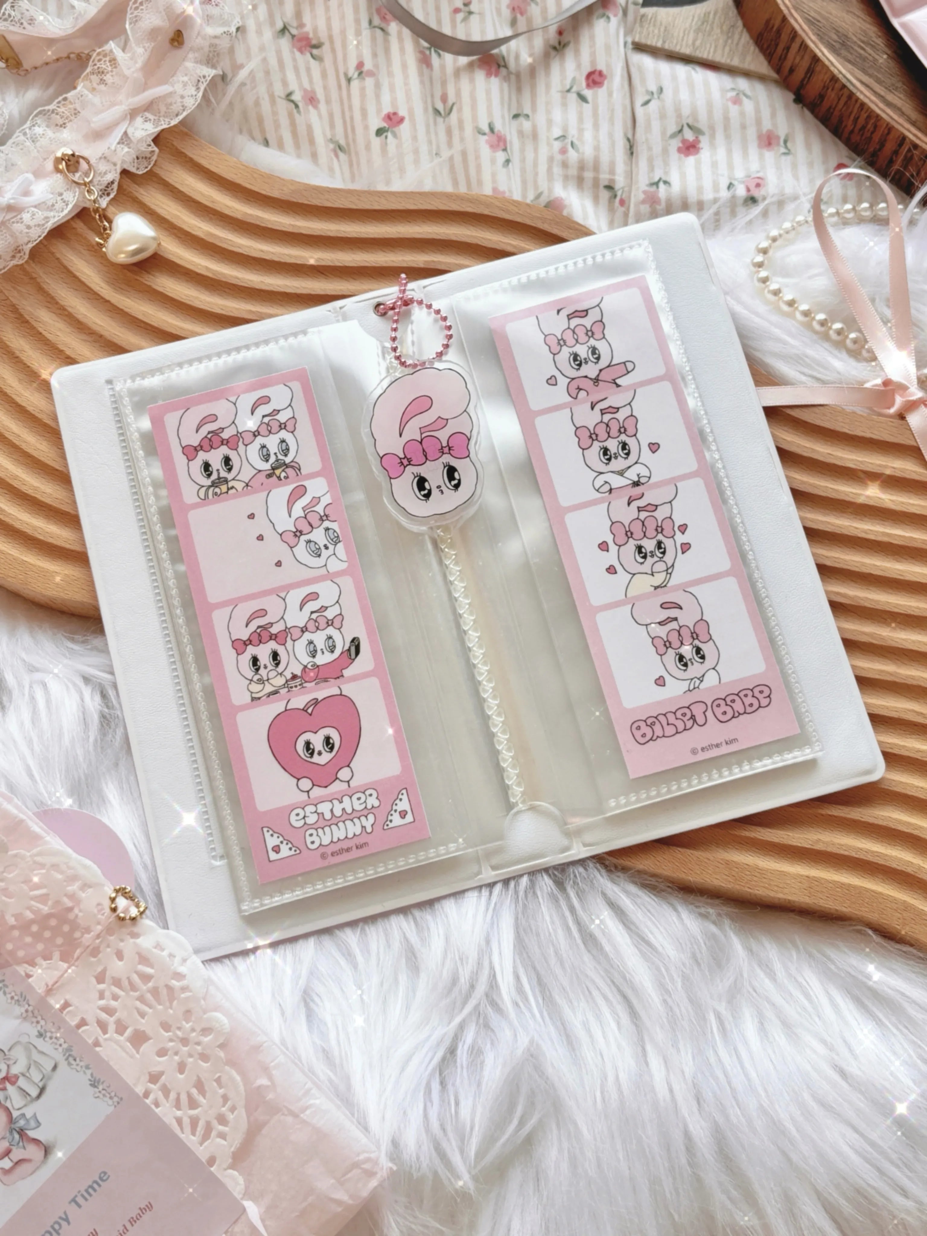 Cute Pink Photocard Holder Card Collect Book life 4 cuts Bookmarks Idol Photo Album Kpop Binder