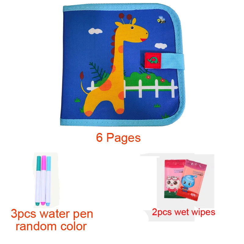 Cute Erasable Portable Graffiti Book Reusable Cartoon Doodle Book Writing Painting Set Trip