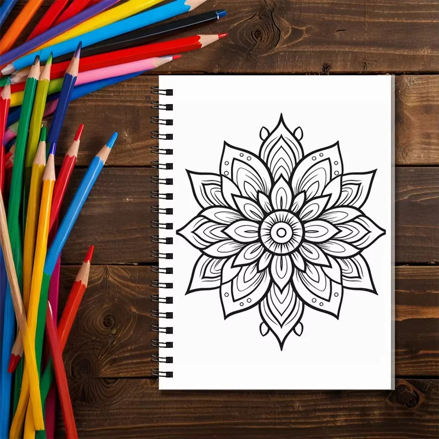 Mandala Coloring Book for Adults - 8.3x11.2 inches Stress Relief 22 Pages Art Therapy Illustrations Holiday Gift
