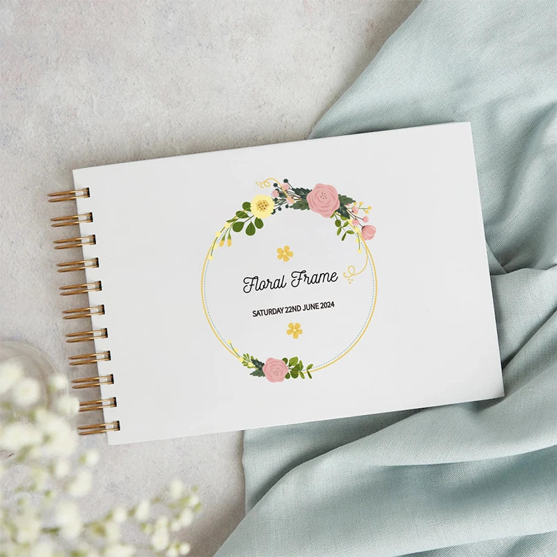 Personalized A4-A5 Guest Book for Wedding Decoration Custom Wedding Guest Book Birthday Photo Album Flower Signature Book Gifts
