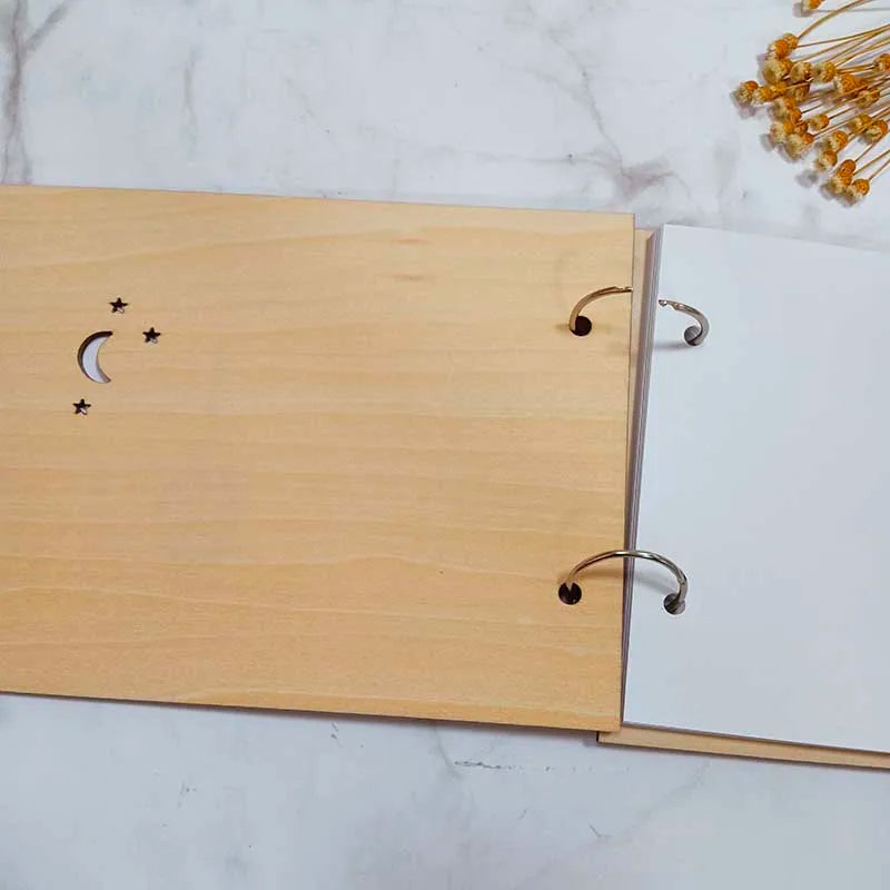 Custom Wedding Guestbook Guest Book for Wedding Baptism Communion Hollow Out Stars and Moon Simple and Romantic Wedding Supplies