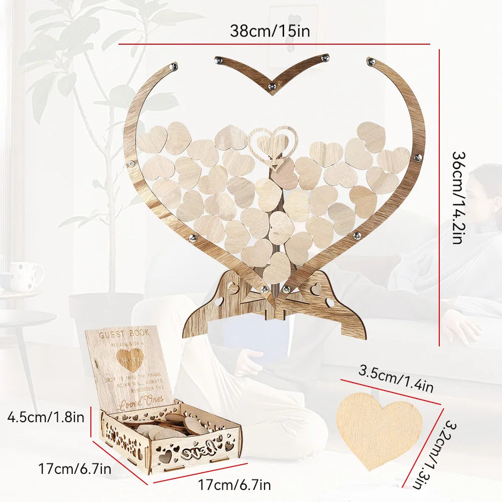 Wedding Guest Book Drop Heart-shape Guest Book Transparent Wedding Love Acrylic Guest Book Personalized Name Signature Drop Box