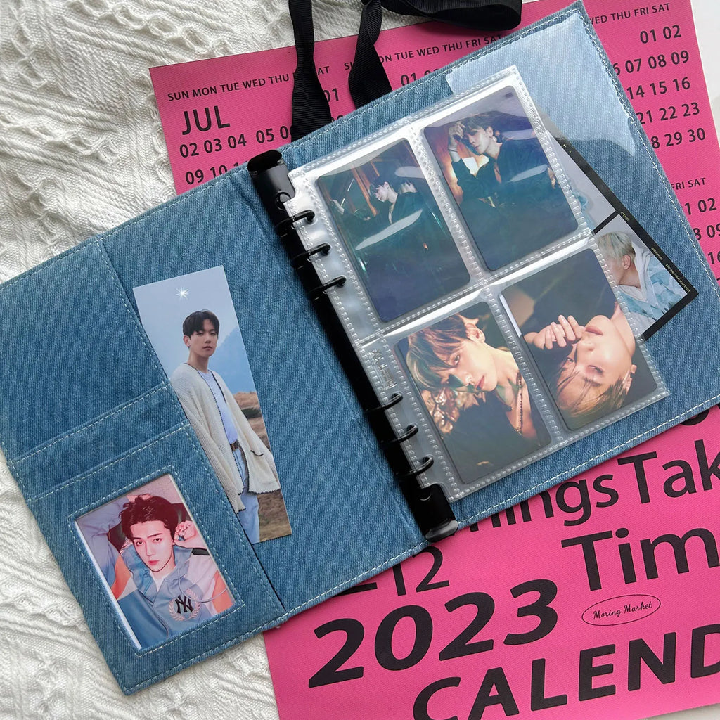 Tassel Butterfly Jeans A5 Binder Photocard Holder Kpop Kawaii Notebook Idol Photo Album 3inch Photocards Collect Book