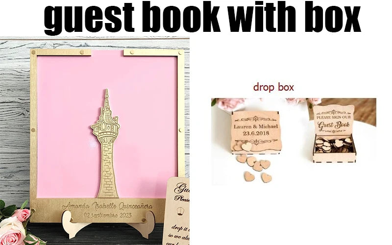 Princess Towel Guest Book, Fairytale Wedding, Alternative Box Guest Book, Fairy Guest Book, Castle Drop Box, Alternative Castle