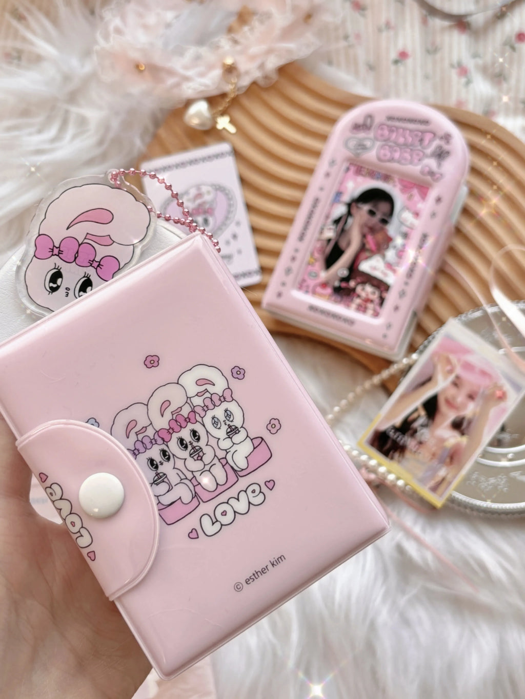 Cute Pink Photocard Holder Card Collect Book life 4 cuts Bookmarks Idol Photo Album Kpop Binder