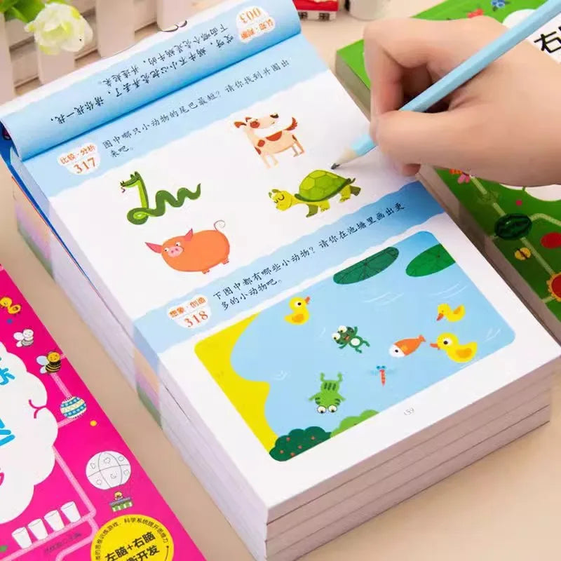 2-7 Years Mathematical Book Animals Drawing Painting Pen Control Training Kids Brain Early Education Book for Kids 365 Questions