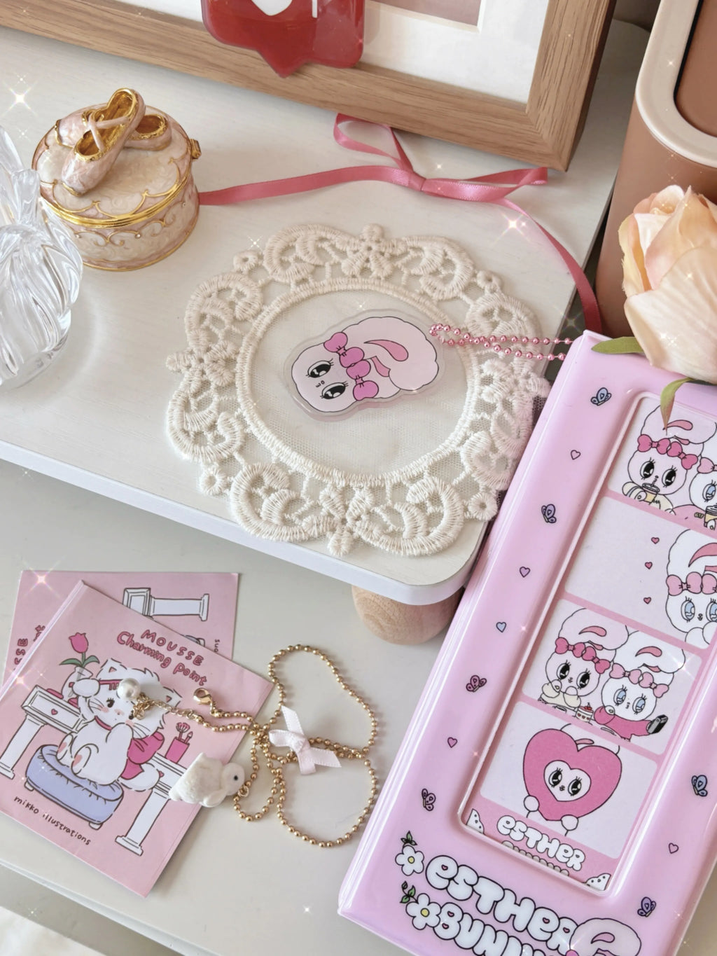 Cute Pink Photocard Holder Card Collect Book life 4 cuts Bookmarks Idol Photo Album Kpop Binder